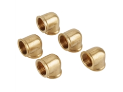 5 codos de 90 grados con rosca interna BSP de 1/2", adaptador de tubo de latón.