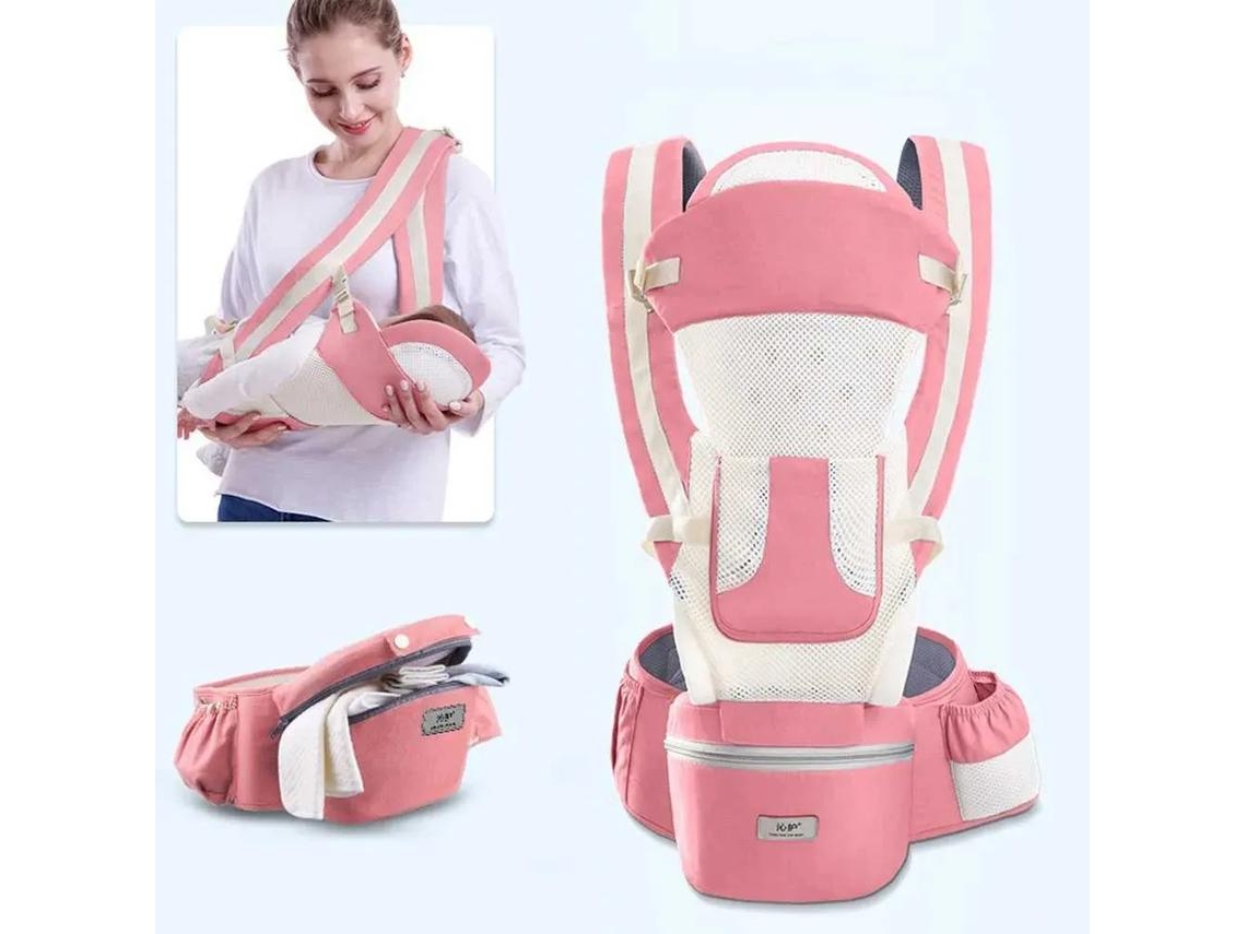 Portabebés Asiento Para Cadera Y Cabestrillo Delantero, Bolsa De Pañales Multifuncional Para Salir (rosa Transpirable) Chrui