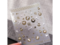 Pegatinas de uñas estilo japonés 5D, kit acrílico con película deslizante para decoración de uñas DIY
