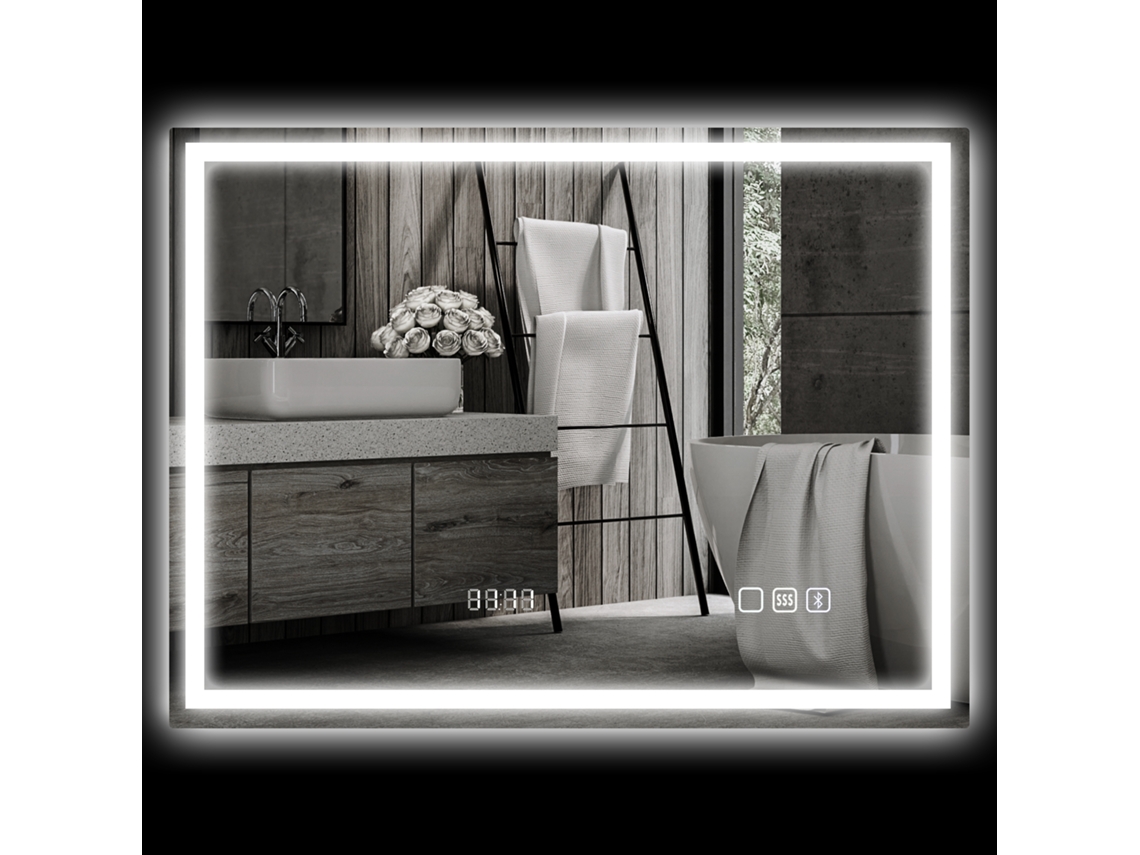Espejo de baño antivaho LED 600x800mm Plata
