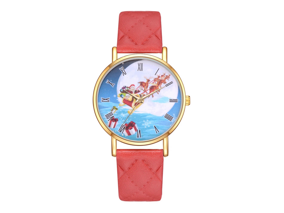 Reloj De Pulsera De Moda Para Mujer Con Correa De Piel Sintética Y Movimiento De Cuarzo Rojo.