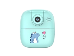 Cámara digital imprimible de alta definición con dibujos animados para niños con lente giratoria - AZUL