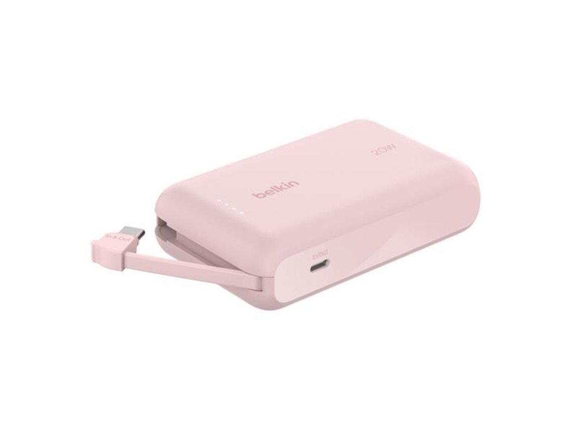 Bateria Externa 10k Con Cable Rosa
