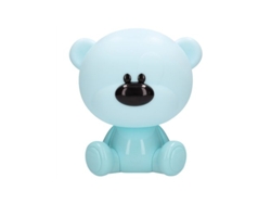 Luz nocturna LED infantil con forma de osito de peluche, 5 W, RGB, luz diurna, altavoz y batería, color azul GSC