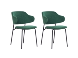 Conjunto de 2 cadeiras de refeição sem braços BELIANI Kenai de Poliéster Verde 46x58x82