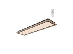 Plafón Rectangular Led Regulación Smart Hasbi (54w 3cct 5900lm) – Madera/negro