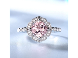Anillos De Morganita Nano Creados Plata 925 Anillos De Flor Para Mujer Compromiso