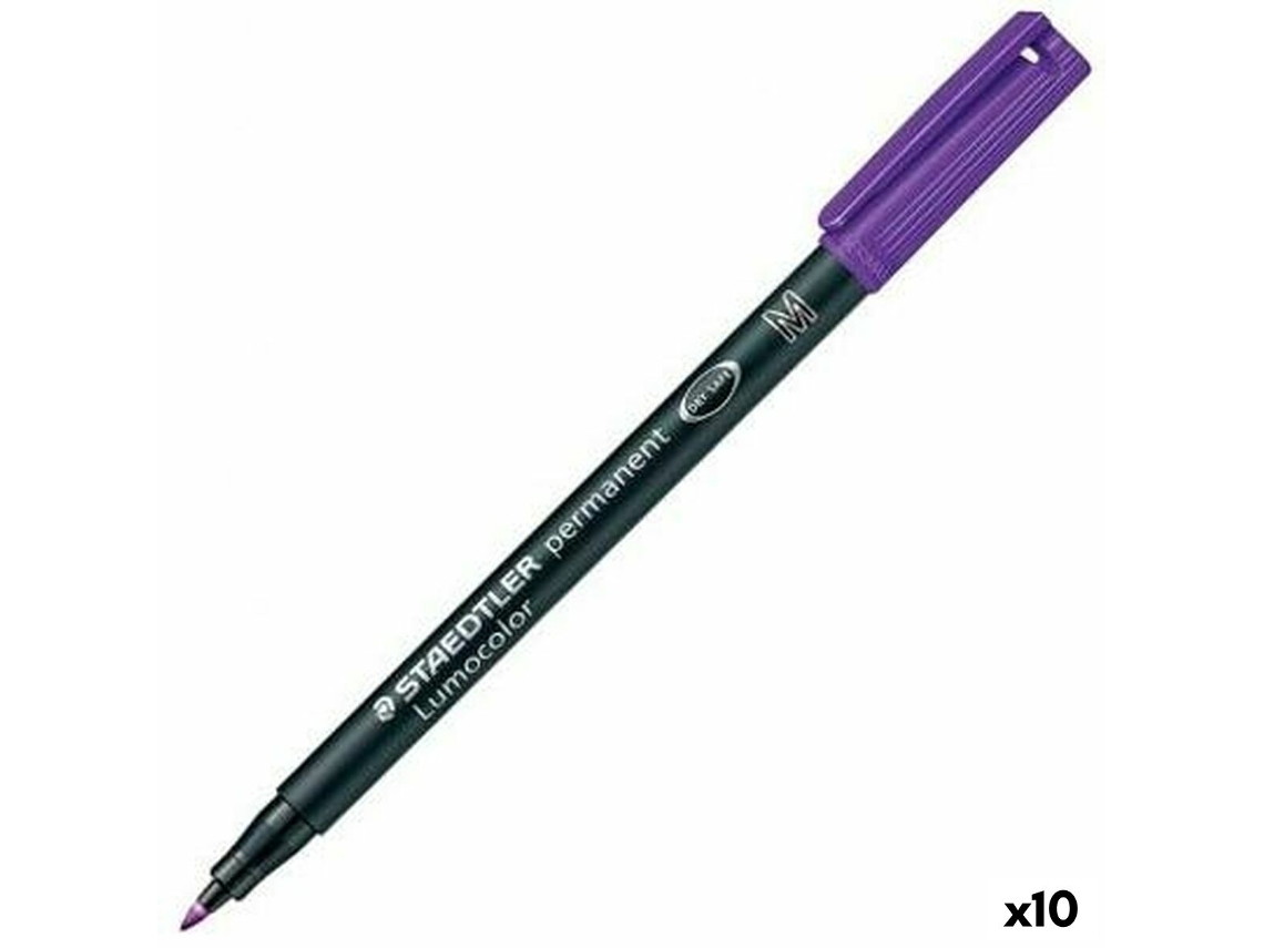 Rotulador Permanente STAEDTLER Lumocolor 317-6 M Lila 10 Unidades