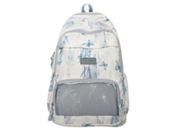 Mochila moderna de estilo anime para mujer, mochila escolar con interior espacioso y detalle de lazo, mochila elegante para estudiantes, azul.