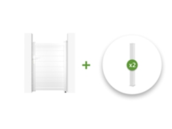 Pack puerta peatonal EIGER 1m H.140cm + 2 postes a.166cm blanco