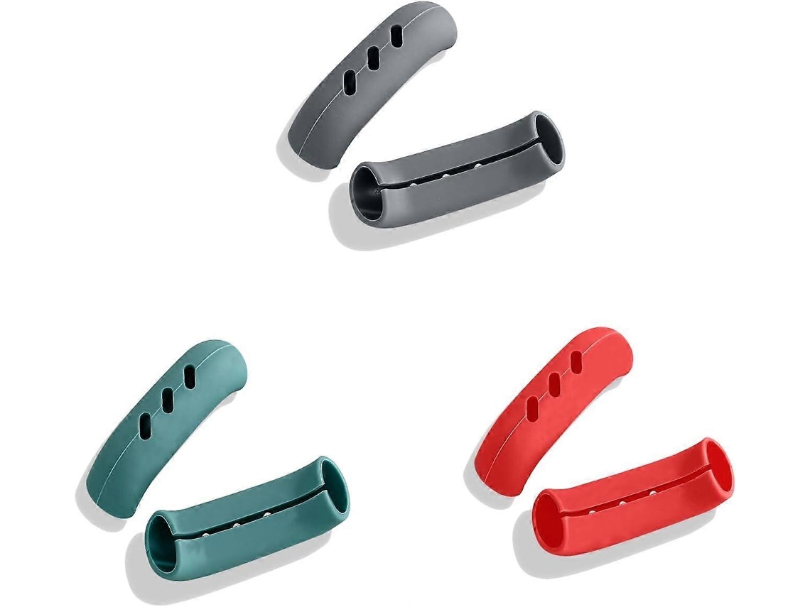 3 pares de protectores de silicona antideslizantes y resistentes al calor para ollas y sartenes.