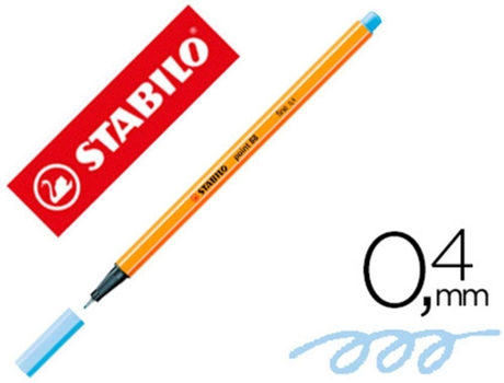 Marcador Stabilo Ponta de Fibra Point 88 Azul Claro 0.4 mm
