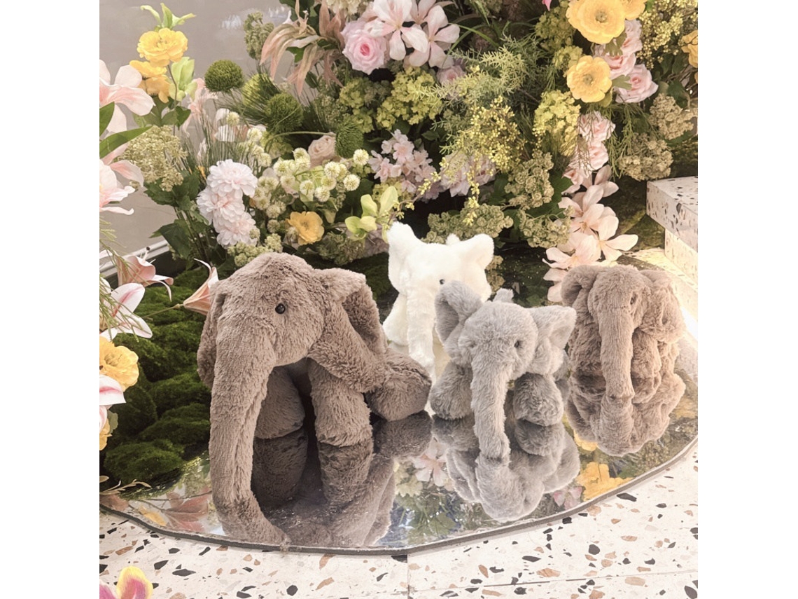 Elefante de Pelúcia Simaji Fofo para Dormir Criança Presente de Aniversário Menina Branco CHABERLU