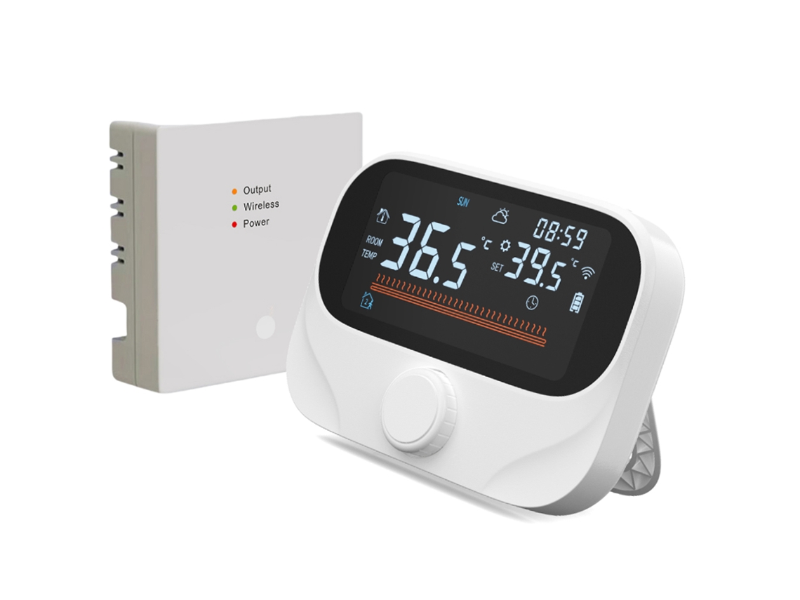 Termostato Inteligente Wifi Rf433 Para Calefacción Con Control Por Aplicación Y Voz - Blanco