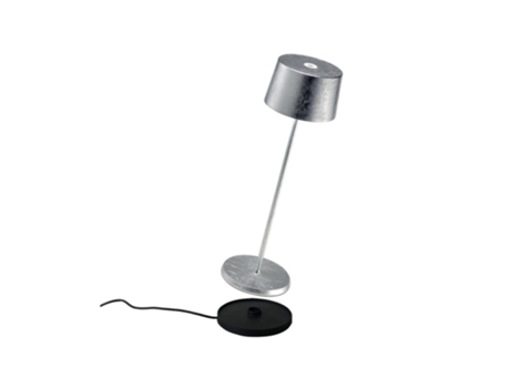 Lámpara de mesa LED Olivia Pro Silver Leaf, recargable y regulable ZAFFERANO