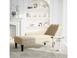 Chaise longue con cojín/apoyabrazos derecho, tela color crema Wsd378899 Adorável Casa