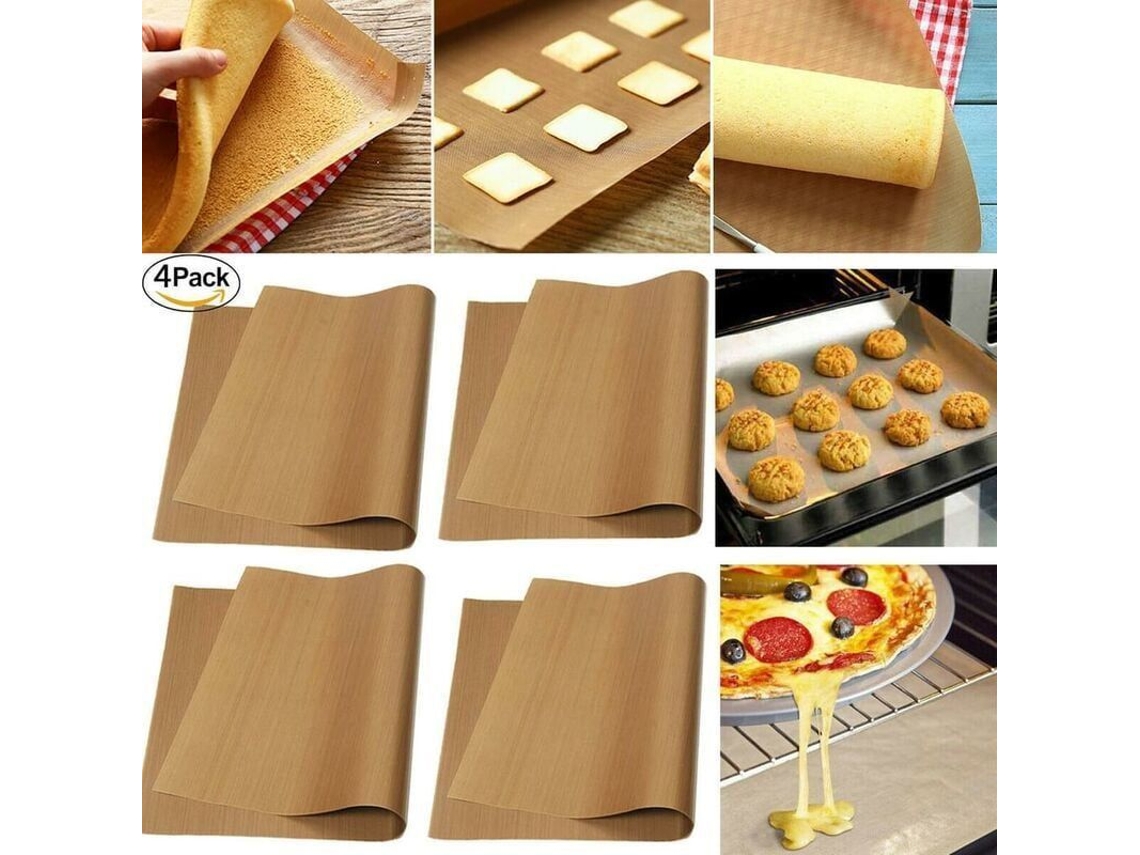 Cuchilla permanente para hornear (paquete de 4) Grande 40x60 cm Antiadherente Lavavajillas para horno y parrilla