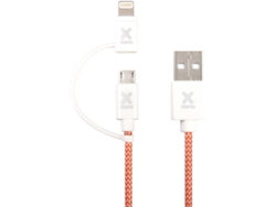 Cable XTORM CX009 (USB - Micro-USB+Lightning - 1m - Naranja)