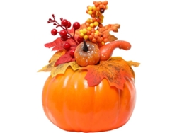 Decoración De Calabaza Artificial, Mini Cosecha De Otoño, Hojas De Arce Y Fruta Artificial.