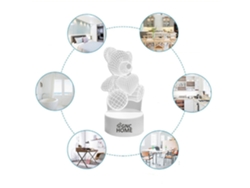 Oso de Peluche 3D Luz de Noche con Control Remoto GNCHOME Lámpara Infantil