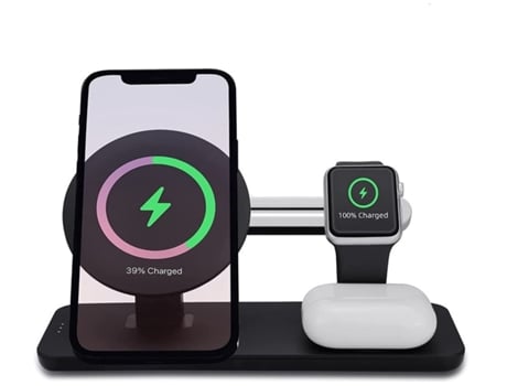 Cargador Sem Magsafe Estação para iPhone 12 YIZHOOD Negro