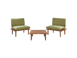 Conjunto de Jardín Con Mesa BELIANI Frascati de Madera de Acacia Con Certificado FSC Verde 80X70X75