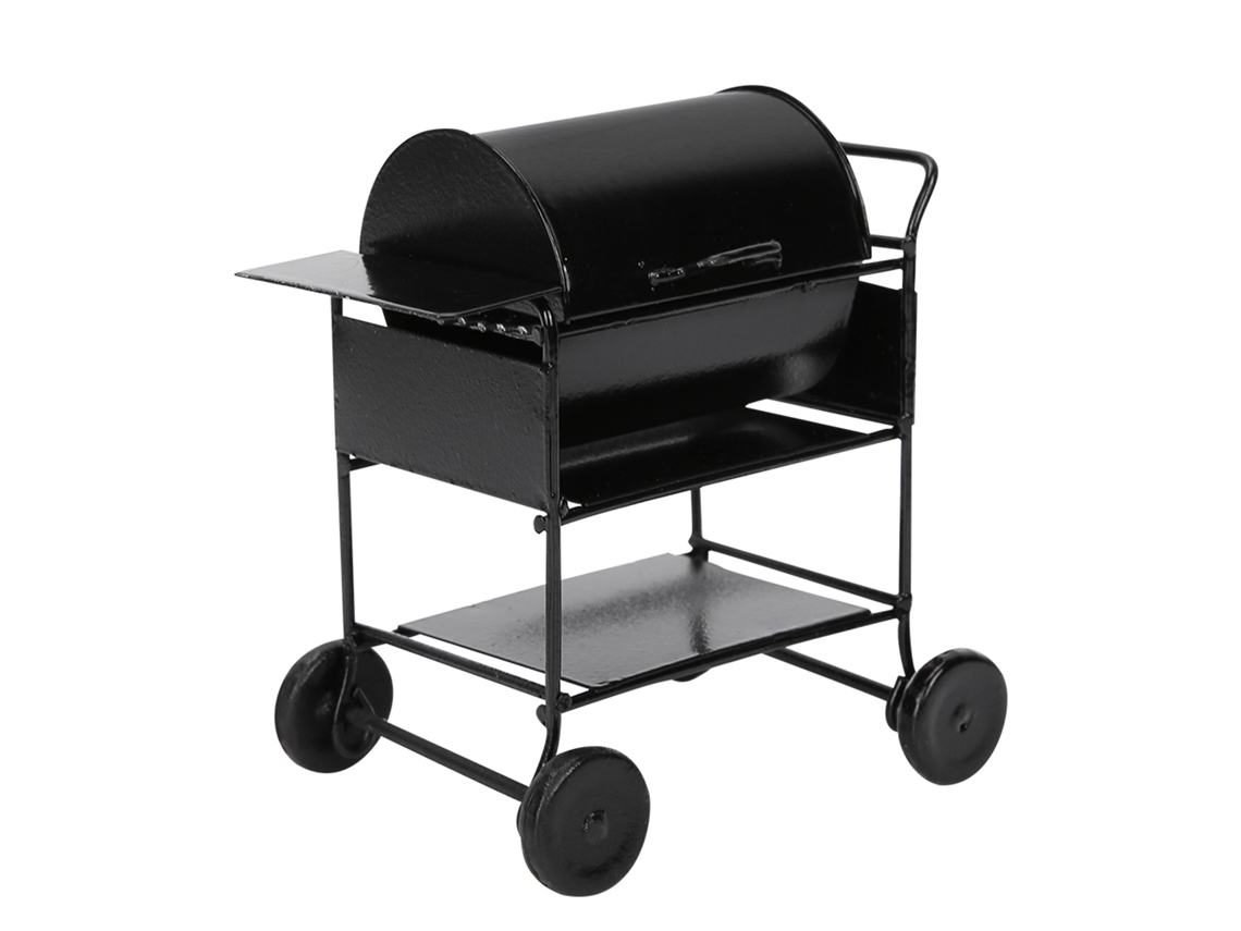 Acessório Casa De Bonecas Churrasco Mini Carrinho Grelha Simulação Decoração 1:12