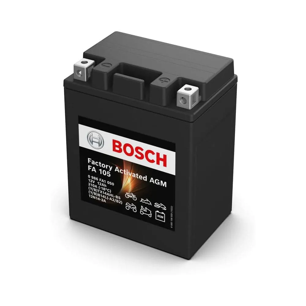 Batería de Moto BOSCH FA105 (YB14L-A2/B2-12N14-3A) 12V 12Ah 210A