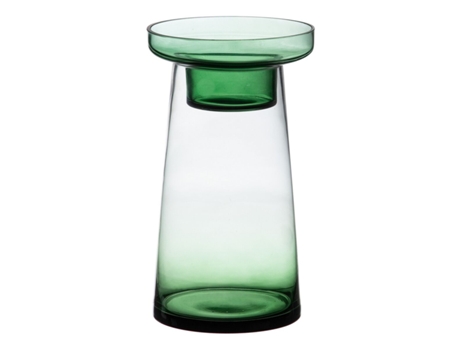 Portavelas BIGBUY HOME en Vidro (Verde - 16.50 x 16.50 x 28.50 cm)