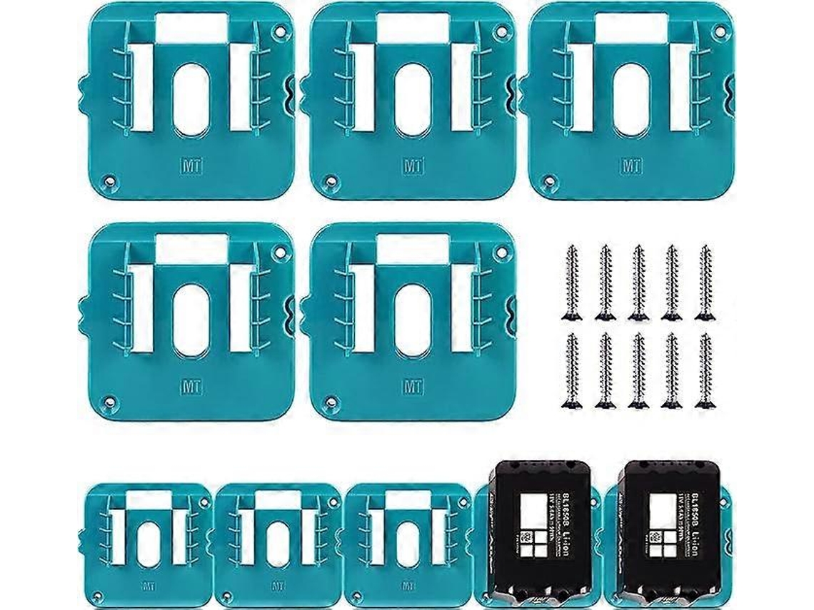 5 soportes de suspensión para baterías de litio Makita de 14,4 V y 18 V, bloqueo fijo para herramientas eléctricas, montaje en pared.