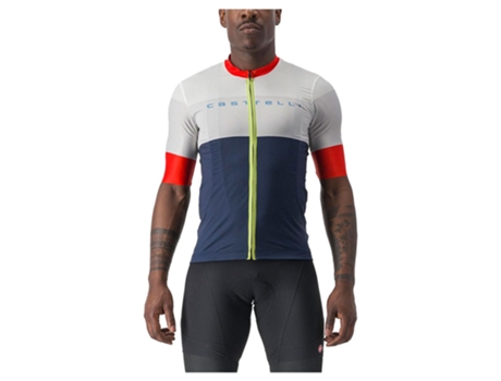 Jerseys CASTELLI Jersey Manga Curta Sezione Branco,Azul L Homem