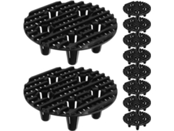 Soportes Para Macetas Inoomp De 12 Cm, 10 Unidades, Redondos, Fabricados En Malla De Plástico Con Bandeja Divisoria E
