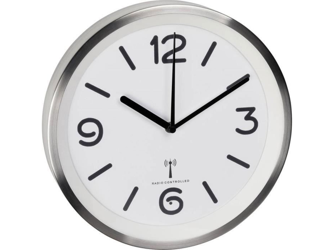 Reloj De Pared Radiocontrolado Tfa 60.3535.02 Aluminio Cepillado 253 Mm X 42 Mm