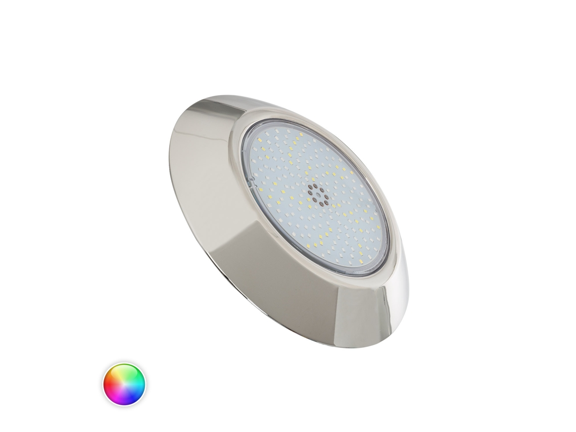 Foco Piscina Superficie Led Rgbw Sumergible 12v Dc Ip68 Acero Inoxidable 12w Xtrapool Rgbw