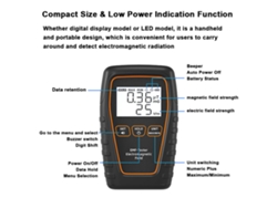 Detector Portátil De Radiación Electromagnética Con Alarma Sonora E Indicador De Batería Baja.