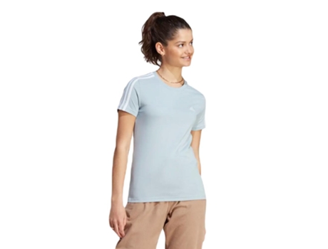 Camiseta de Mujer ADIDAS Celeste Blanco Algodón Azul (L)