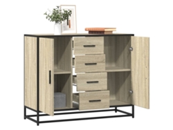 Aparador | Mueble De Comedor | Buffet De Madera De Ingeniería Roble Sonoma 92x35x76 Cm Wsd77725