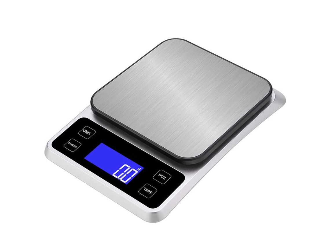 Báscula de cocina digital, sensores de alta precisión para mediciones precisas, conversión de múltiples unidades (gramos y onzas), pantalla LCD grande.