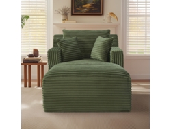 Chaise longue moderna de pana, cómodo sofá cama (no requiere montaje), ideal para sala de estar, oficina o apartamento.