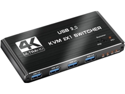 Conmutador Kvm 4k Compatible Con 8k, Conmutador Usb 2 En 1 Para Monitor De Ordenador