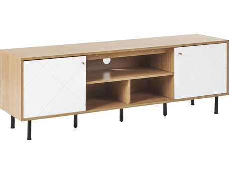 Mueble TV madera clara/blanco BELIANI Palmer