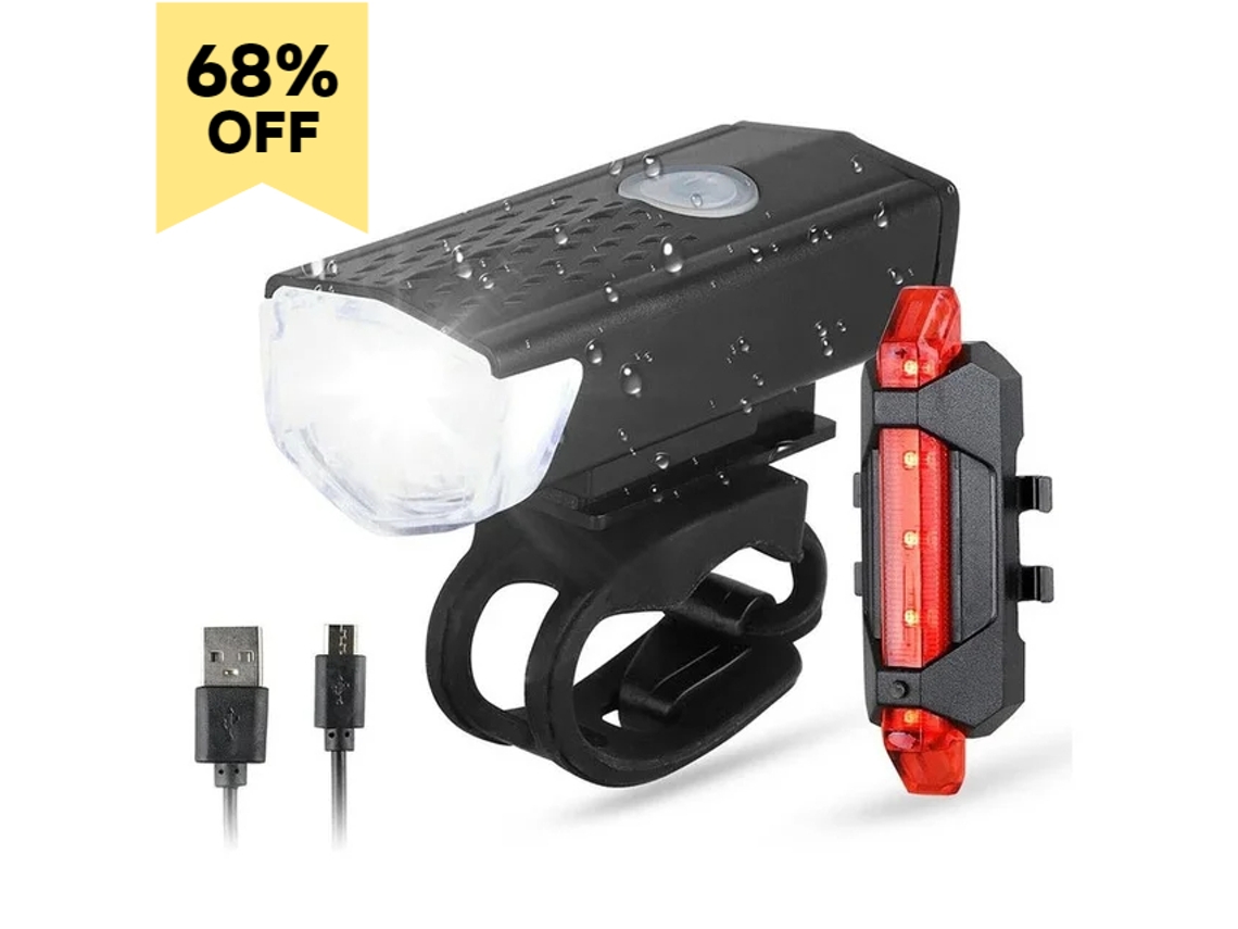 Faro LED para bicicleta T6 de 1300 lm, recargable por USB, resistente al agua, ideal para ciclismo y scooter nocturnos. Aeuzwr