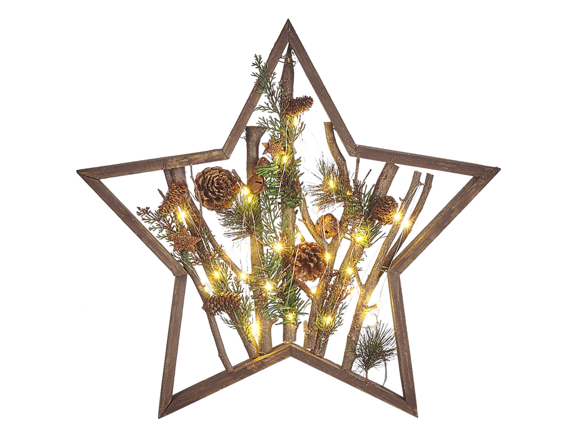 Peça Decorativa Beliani Dokka De Madeira De Pinho Castanho 47x5x46