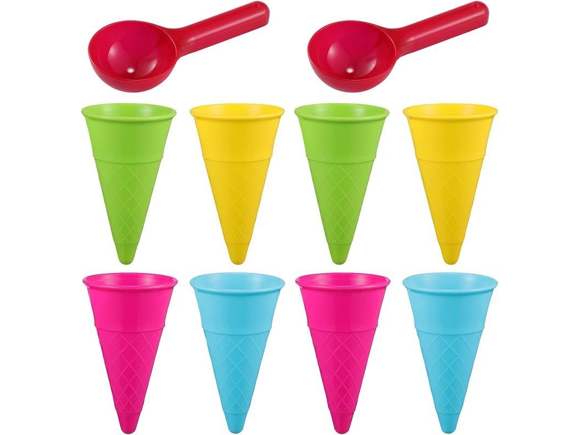 10 Cucharas Y Conos Para Helado - Juguetes Para Niños Con Material De Primera Calidad Para Divertirse En Interiores Y Exteriores