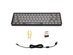Kit De Teclado Mecánico, 68 Teclas, Diseño 65%, Intercambio En Caliente, 3 Modos, Bluetooth 2.4g, Teclado Para Juegos Con Cable, Color Negro.