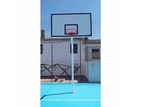 Juego de 2 canastas de baloncesto monotubo sin tableros, canasta con base de anclaje SOFTEE EQUIPMENT