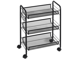 Carrinho 3 Níveis Cestos 45x26,5x63cm Preto