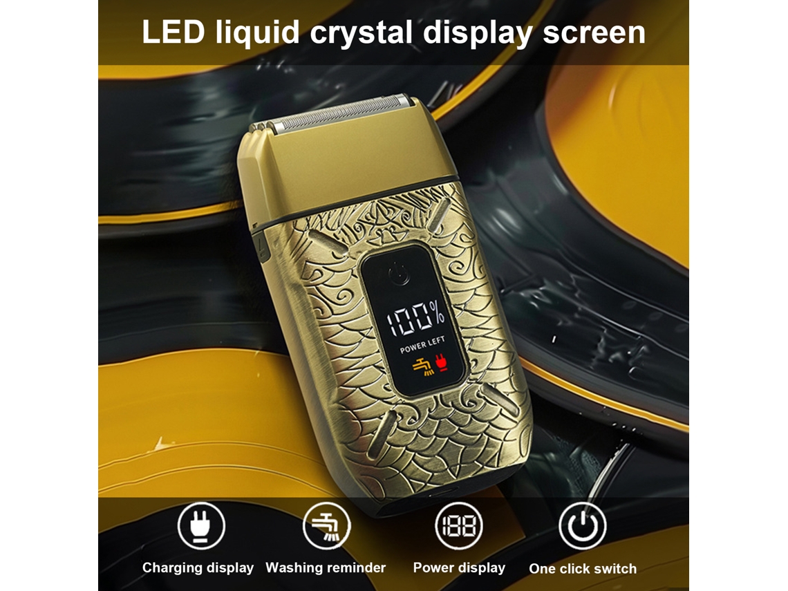 Afeitadora Eléctrica Para Hombres Con 3 Cabezales, Recargable, Lavable, Seco Y Húmedo, Depiladora De Cabeza Calva Con Display Digital