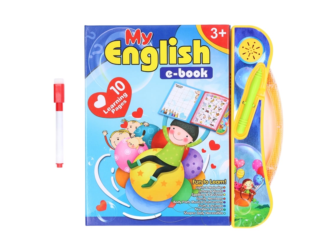 Ats-máquina De Aprendizaje Infantil Multifuncional Interactiva Con Pluma Y Borrador De Tiza Para Niños De 3+ Años Azul