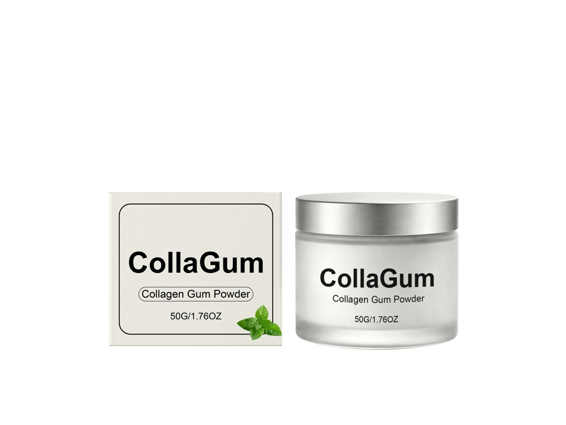 Polvo dental con colágeno para el cuidado bucal